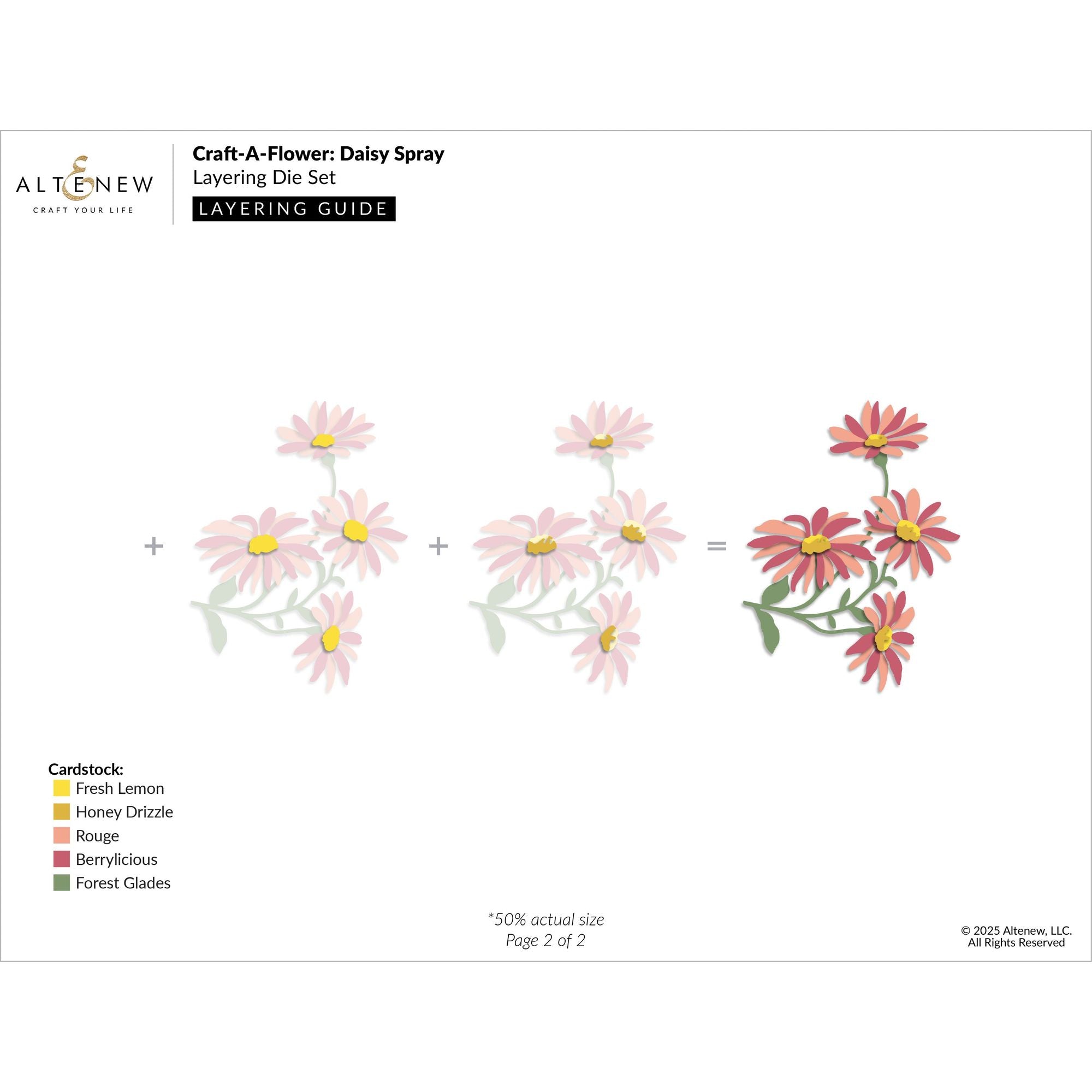 Altenew Craft-A-Flower Daisy Spray Layering Dies alt10772 layering guide 2