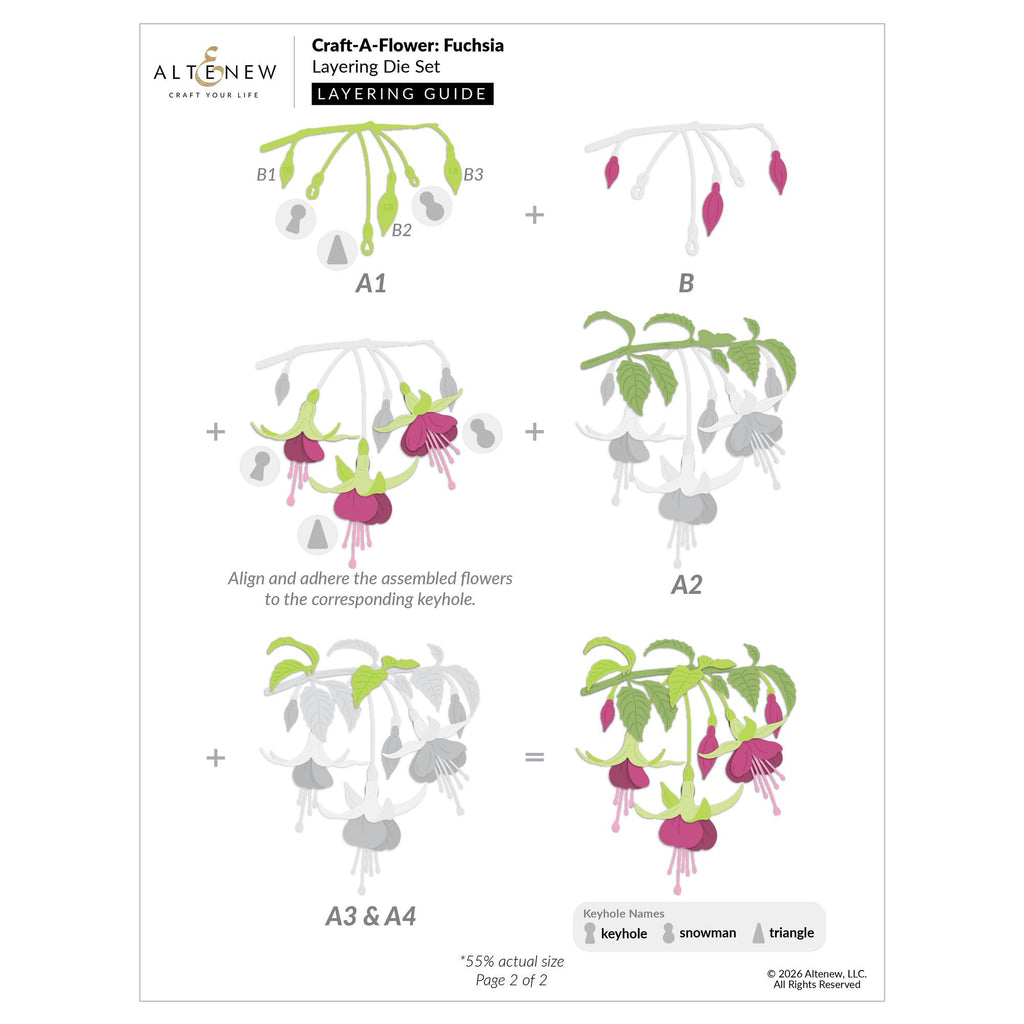 Altenew Craft-A-Flower Fuchsia Layering Dies alt11645 layering guide 2