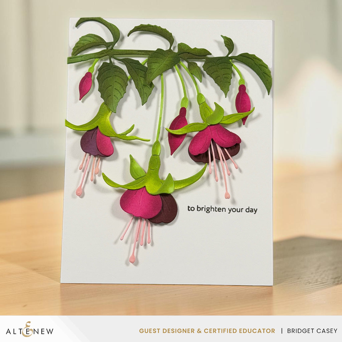 Altenew Craft-A-Flower Fuchsia Layering Dies alt11645 to brighten your day card