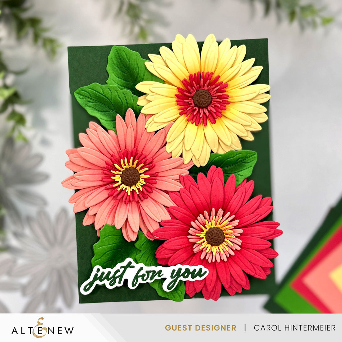 Altenew Craft-A-Flower Gerbera Daisy Layering Dies alt11449 just for you card