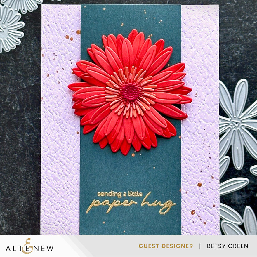 Altenew Craft-A-Flower Gerbera Daisy Layering Dies alt11449 sending hugs card