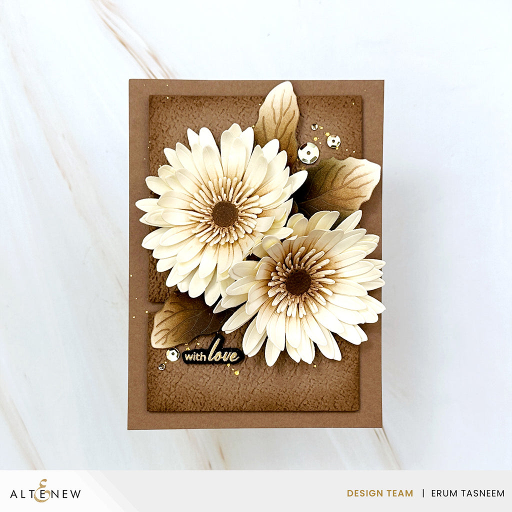 Altenew Craft-A-Flower Gerbera Daisy Layering Dies alt11449 with love card