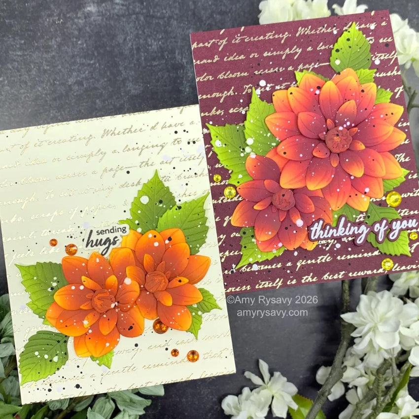 Altenew Craft-A-Flower Grand Dahlia Layering Dies alt11328 thinking of you card amy rysavy