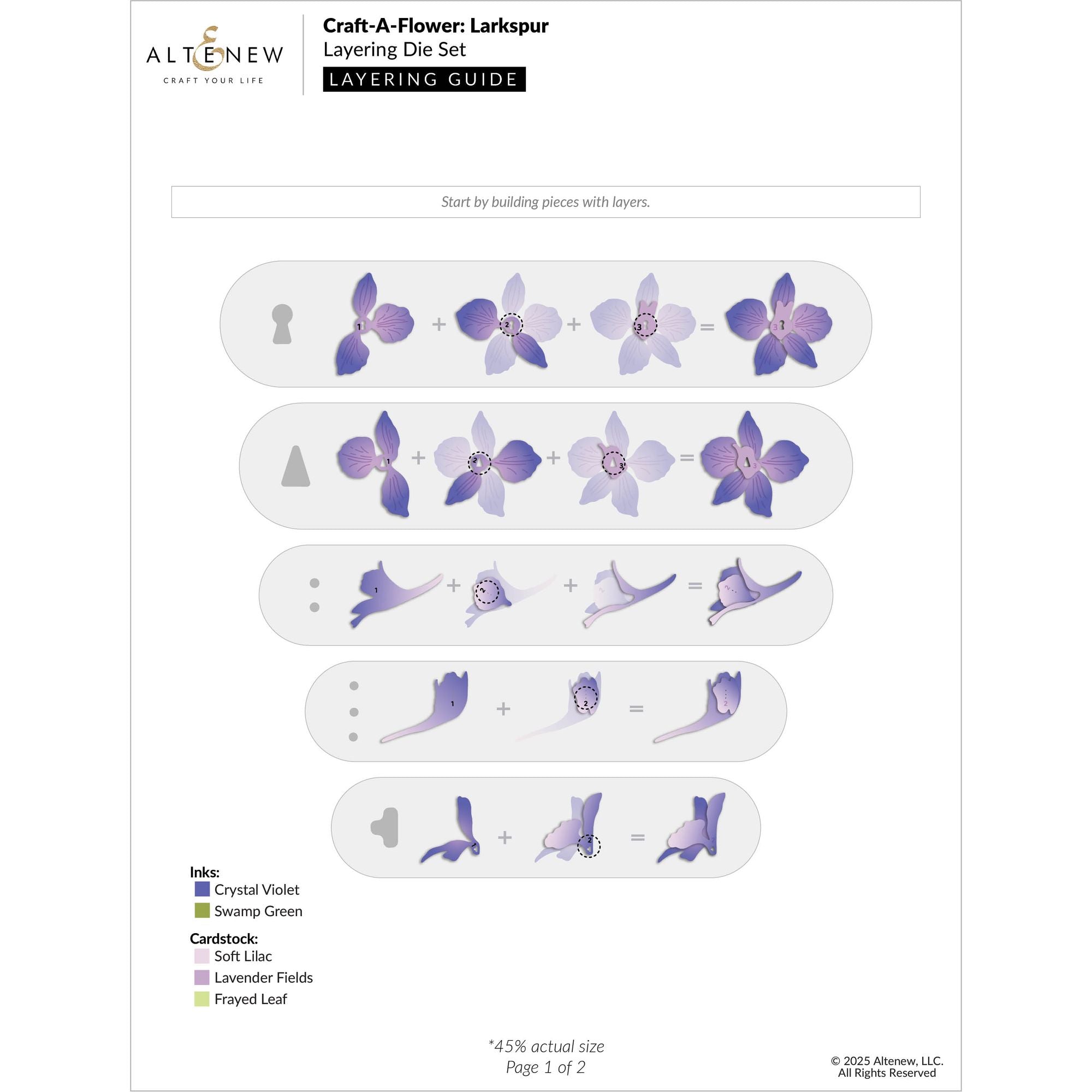 Altenew Craft-A-Flower Larkspur Layering Dies alt10895 layering guide 1