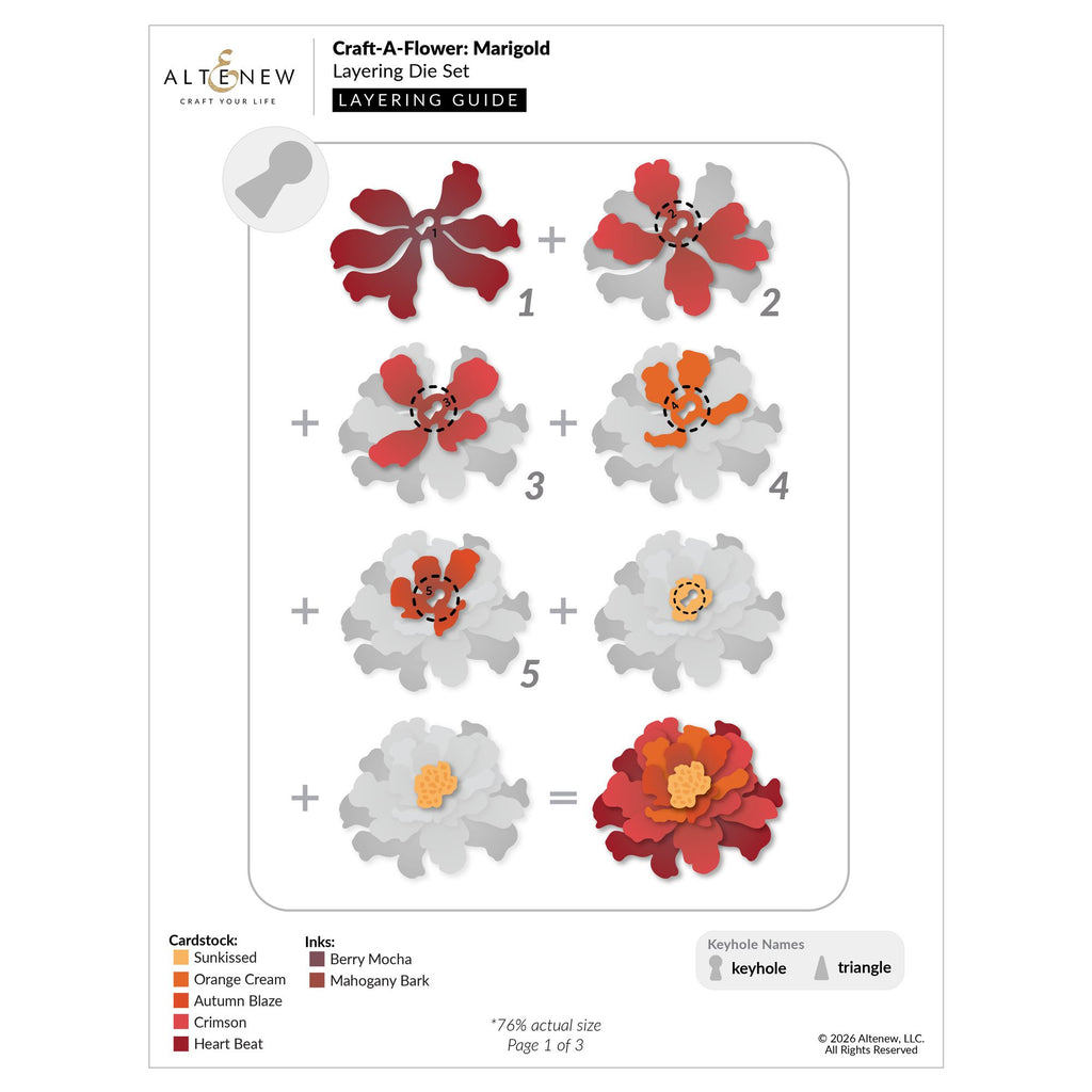 Altenew Craft-A-Flower Marigold Layering Dies alt11559 layering guide 1