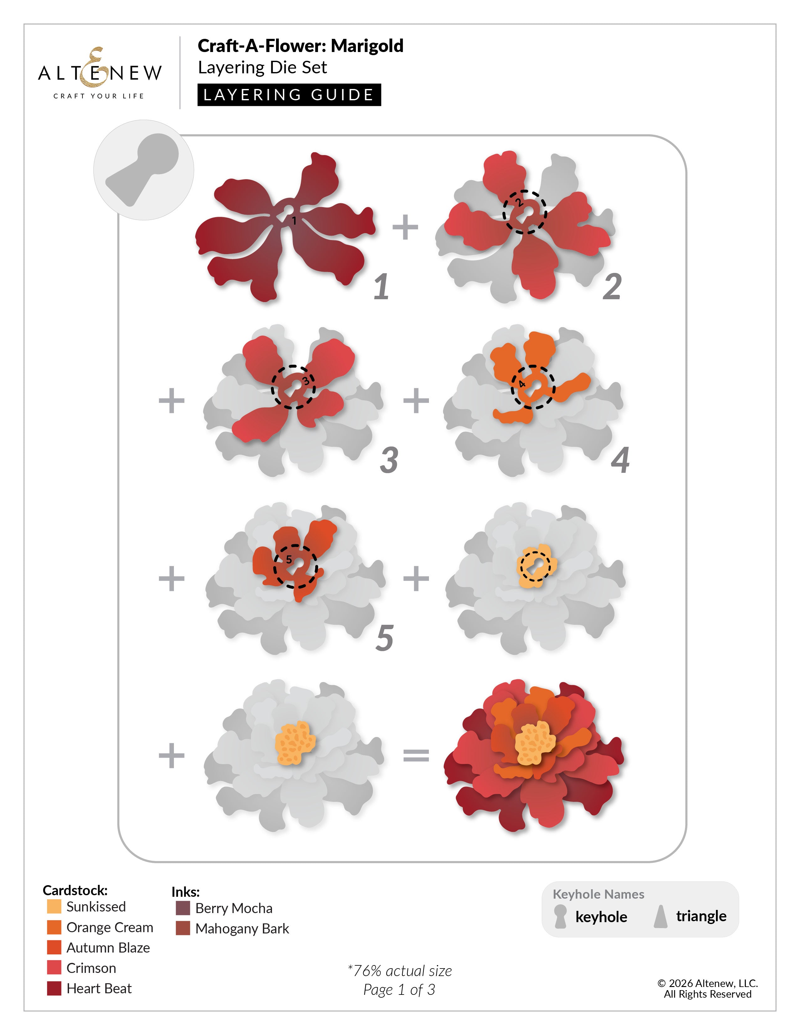 Altenew Craft-A-Flower Marigold Layering Dies alt11559 layering guide 1