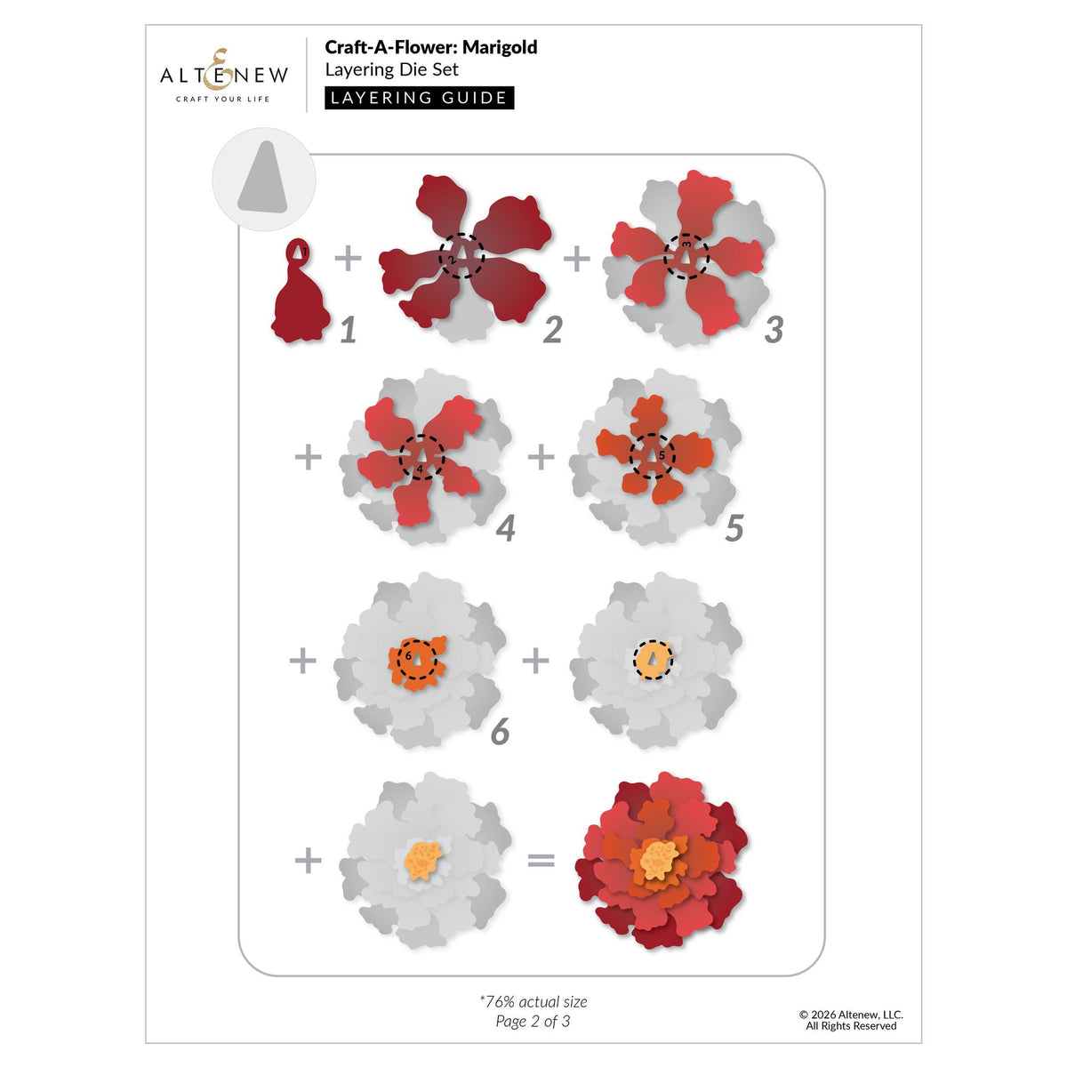 Altenew Craft-A-Flower Marigold Layering Dies alt11559 layering guide 2