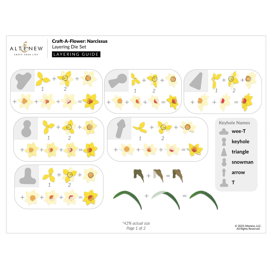 Altenew Craft-A-Flower Narcissus Layering Dies alt11131 layering guide 1