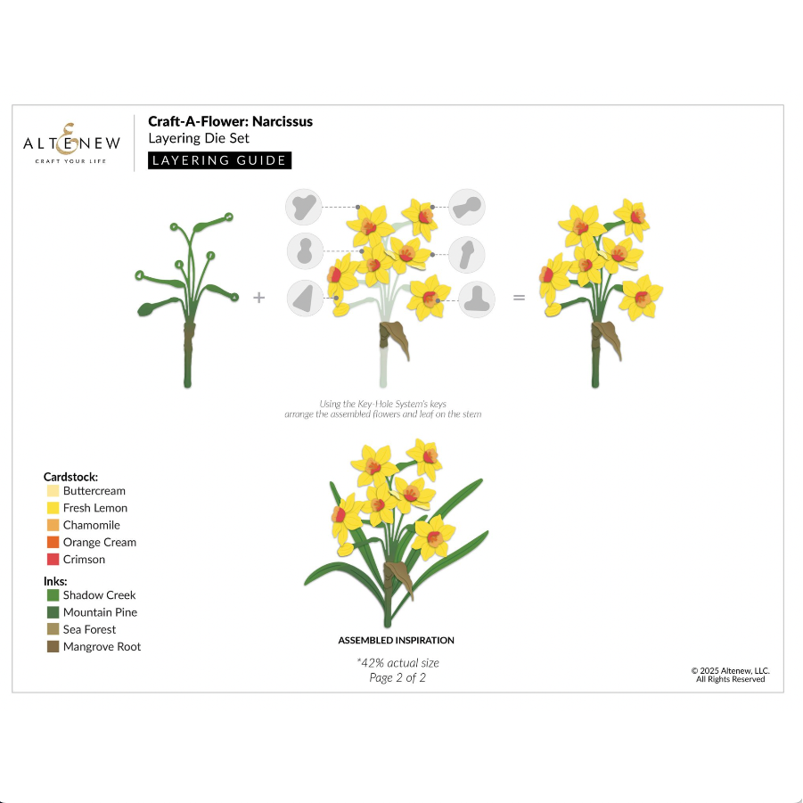 Altenew Craft-A-Flower Narcissus Layering Dies alt11131 layering guide 2