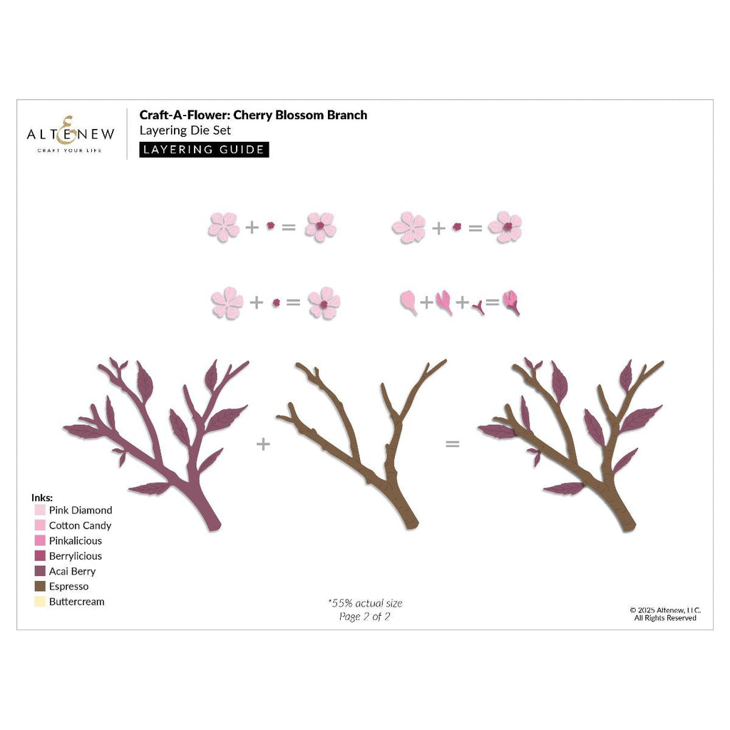 Altenew Craft A Flower Cherry Blossom Branch Layering Dies alt10745 layering guide 1