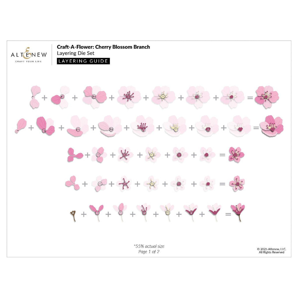 Altenew Craft A Flower Cherry Blossom Branch Layering Dies alt10745 layering guide 2
