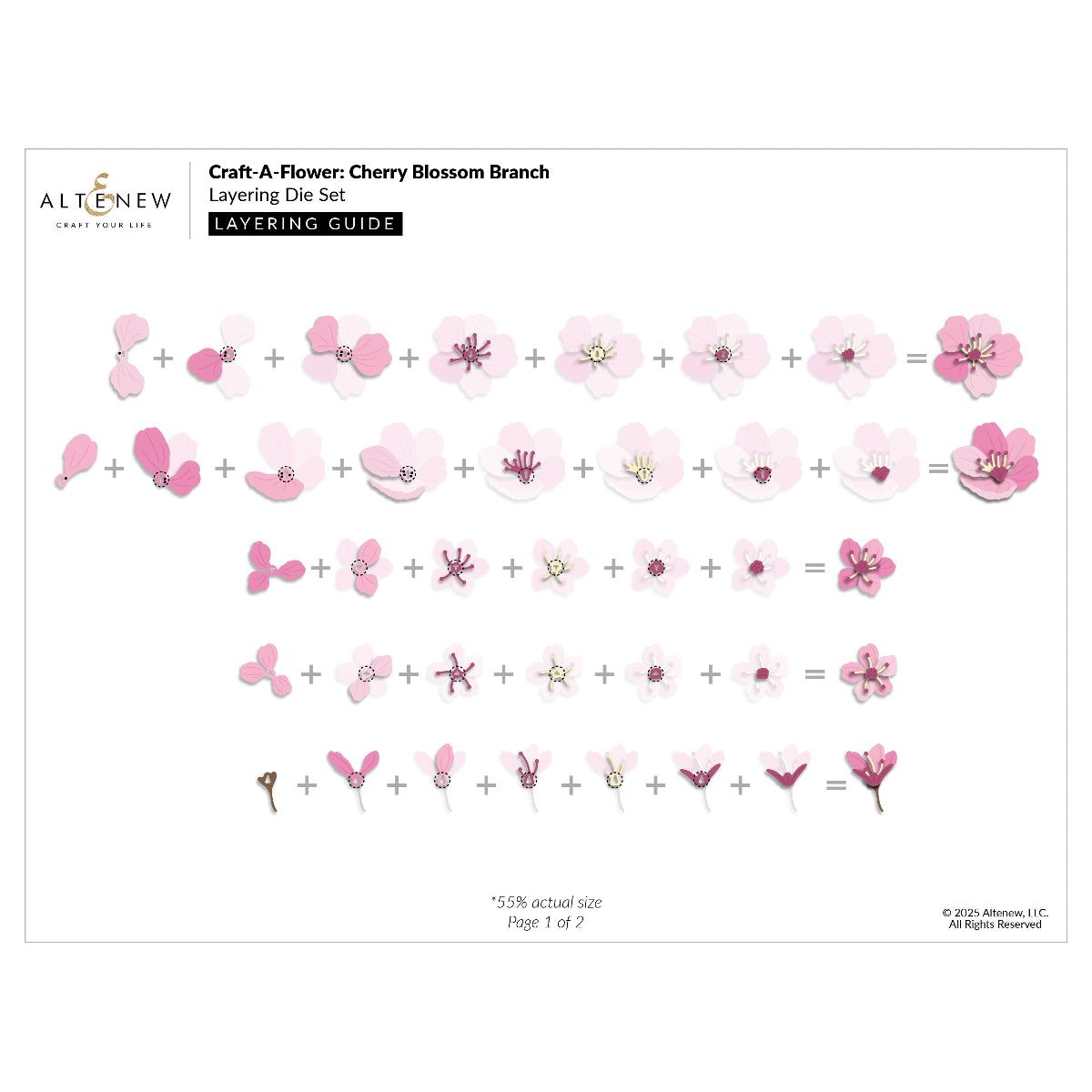 Altenew Craft A Flower Cherry Blossom Branch Layering Dies alt10745 layering guide 2