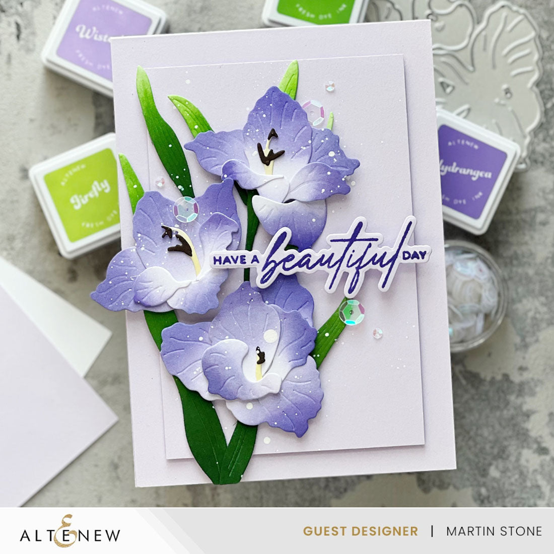 Altenew Craft A Flower Gladiolus Layering Dies alt10945 purple