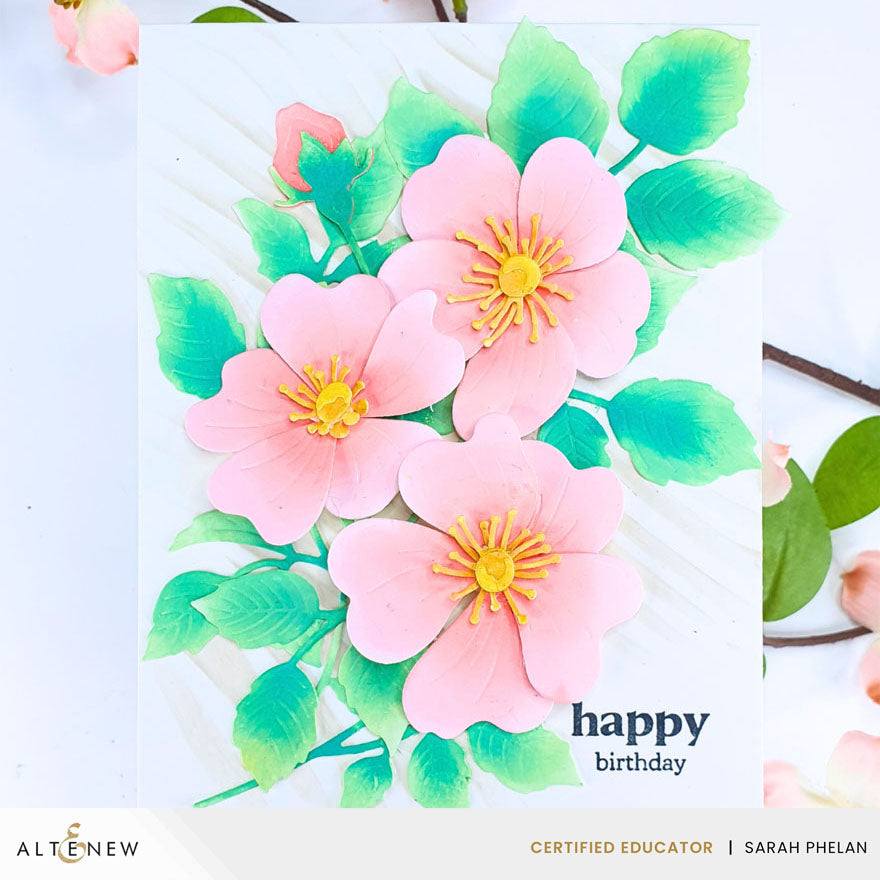 Altenew Craft A Flower Prairie Roses Layering Dies alt10859 happy birthday