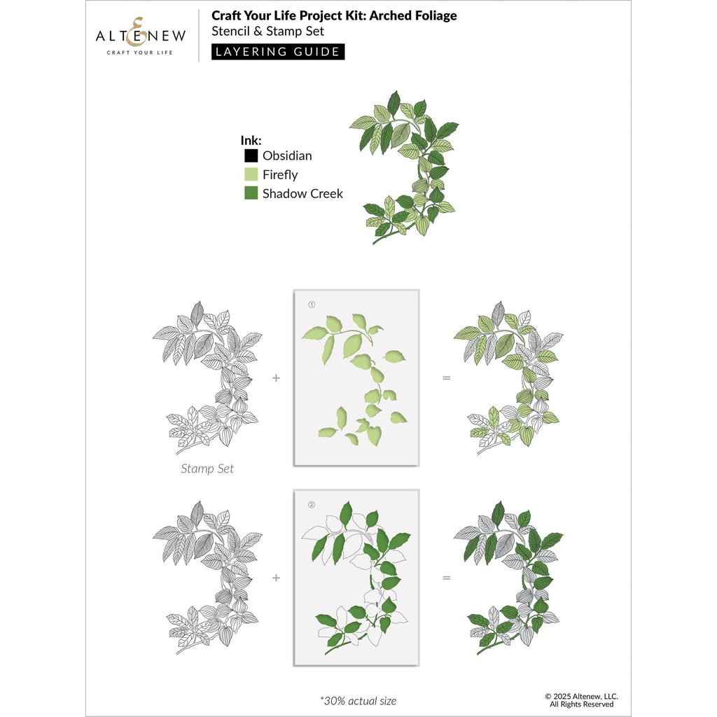 Altenew Craft Your Life Project Kit Arched Foliage alt10778bn layering guide