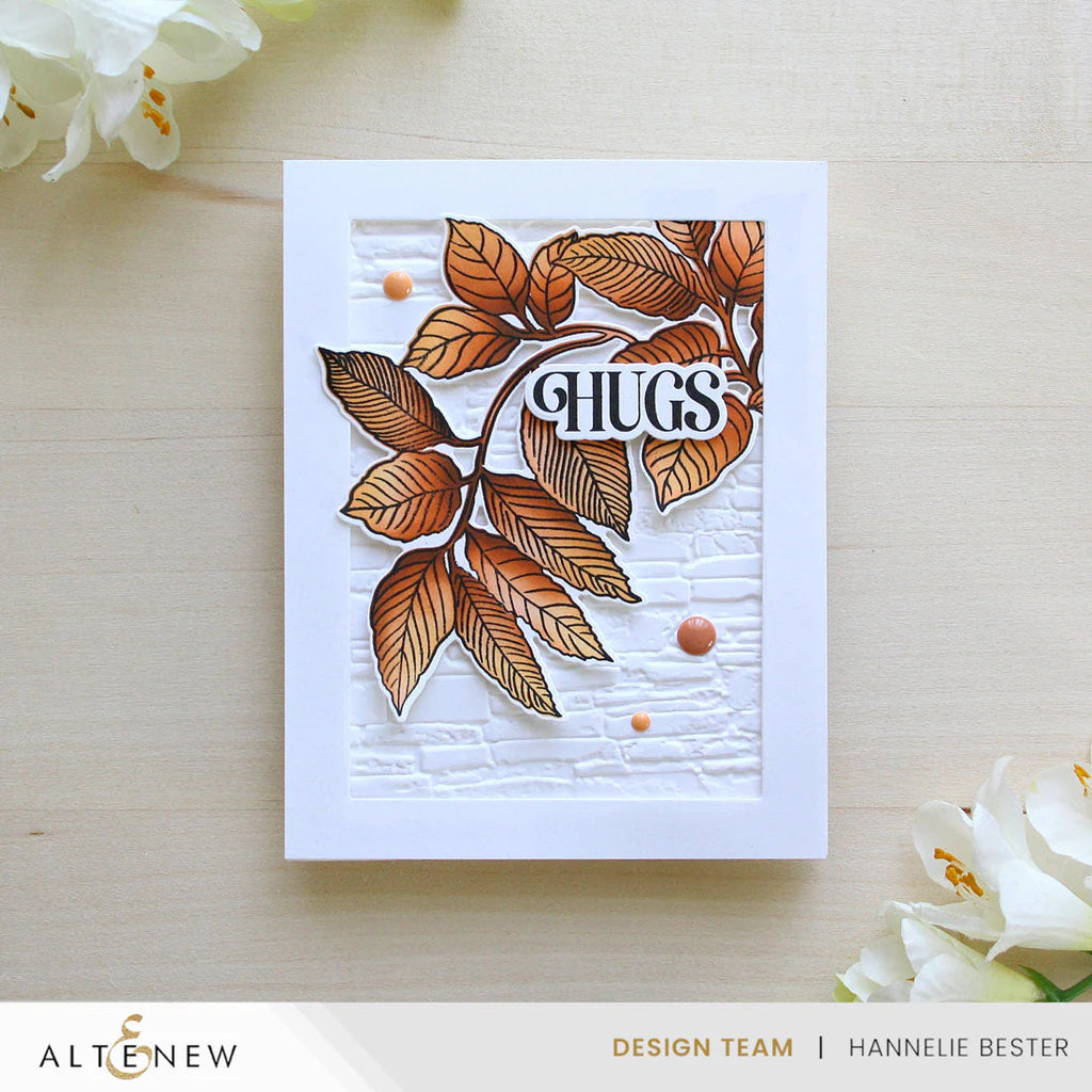 Altenew Craft Your Life Project Kit Arched Foliage and Add-on Embossing Folder Set hugs