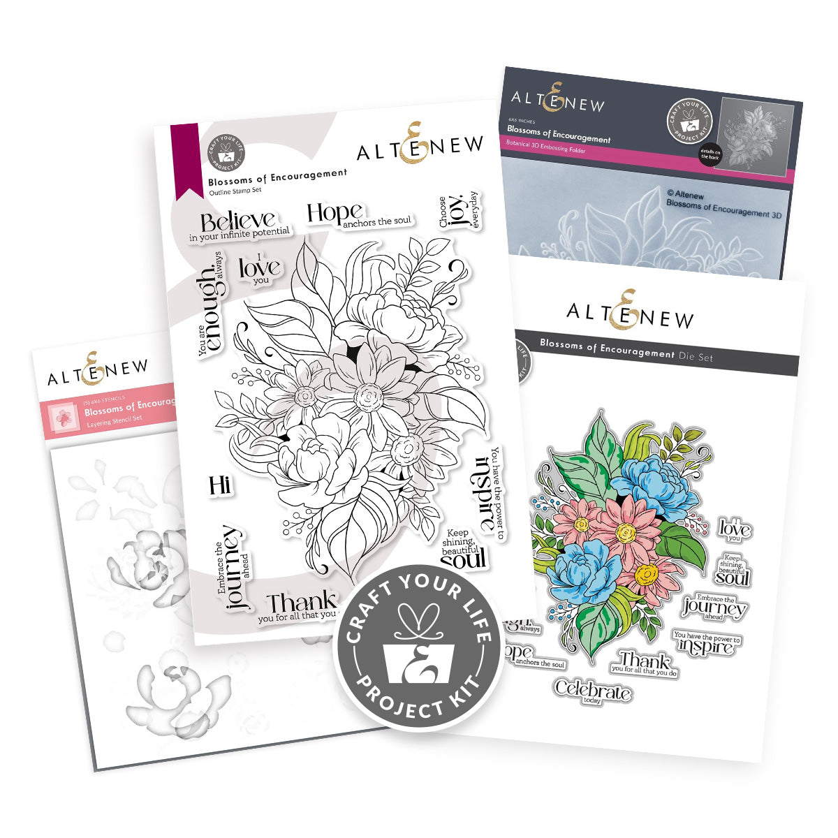 Altenew Craft Your Life Project Kit Blossoms of Encouragement alt10430bn