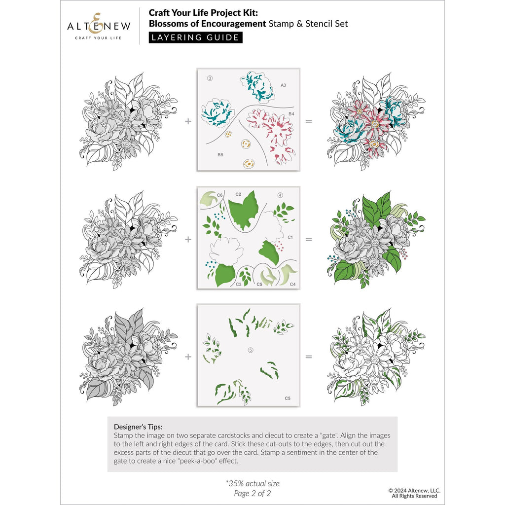 Altenew Craft Your Life Project Kit Blossoms of Encouragement alt10430bn layering guide