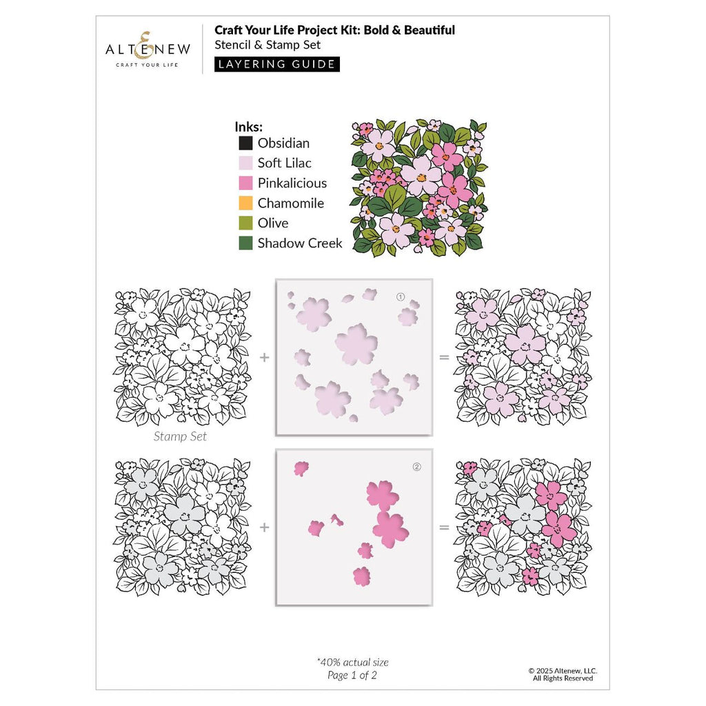 Altenew Craft Your Life Project Kit Bold and Beautiful alt10865bn layering guide