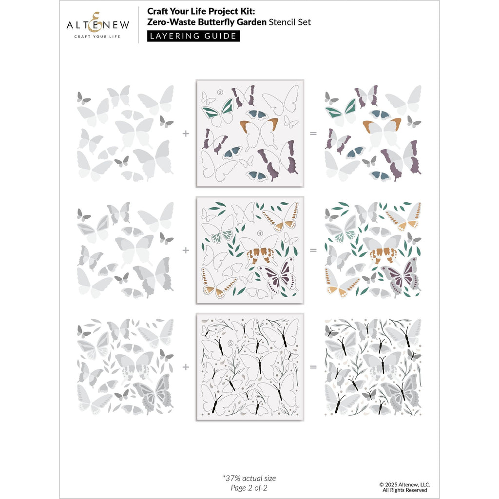 Altenew Craft Your Life Project Kit Butterfly Garden alt10660bn layering guide