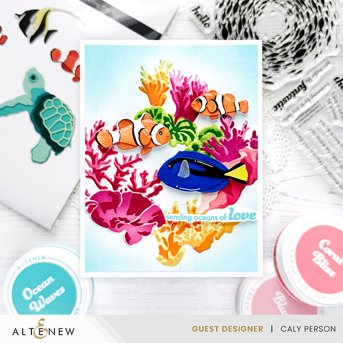 Altenew Craft Your Life Project Kit Coral Reef Wonders alt11352bn sending oceans of love card caly person | color-code:ALT01