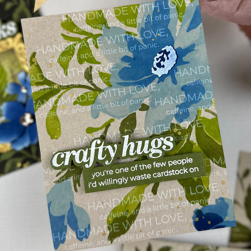 Altenew Craft Your Life Project Kit Expressive Flora and Add-on Die Set crafty hugs blue flowers card nichol spohr