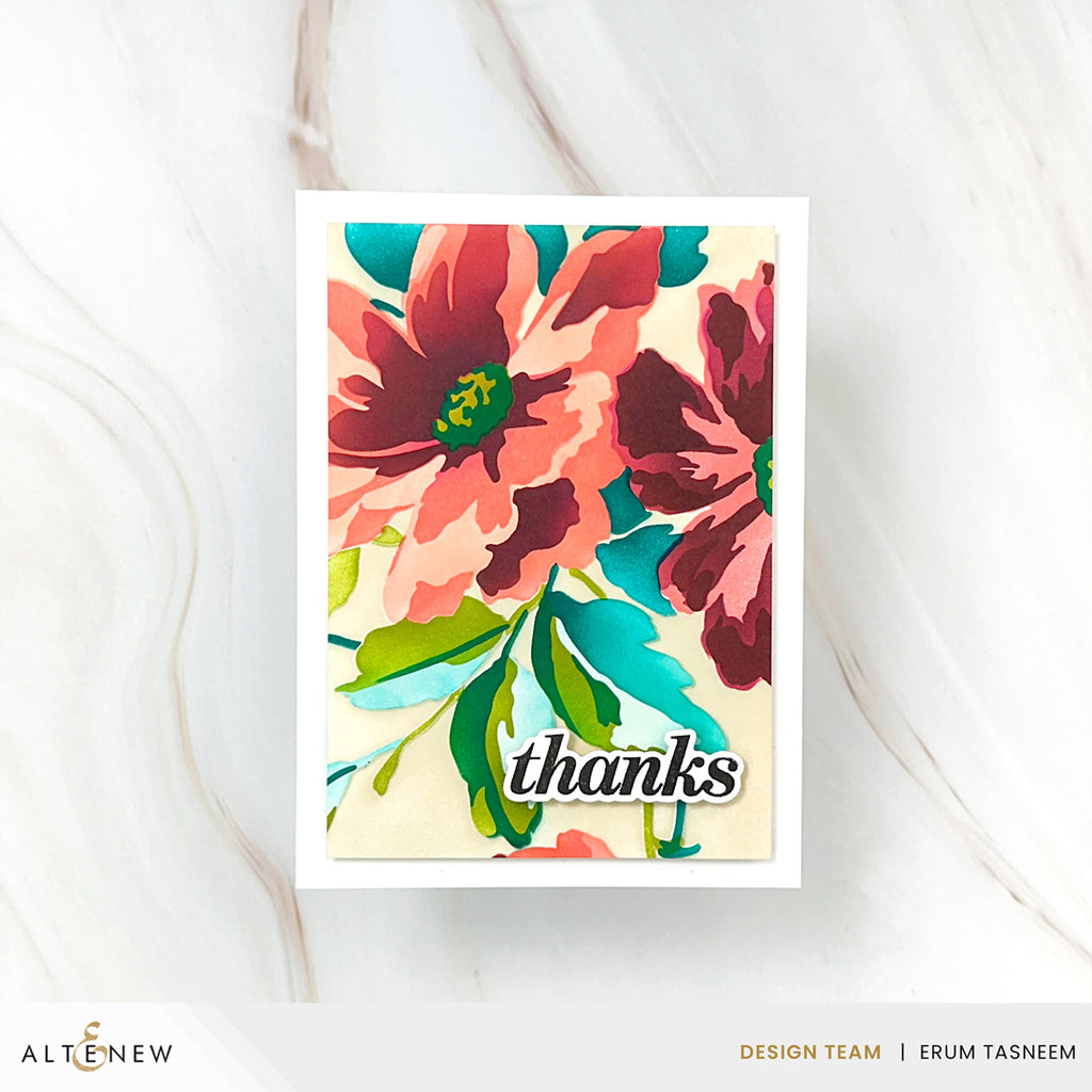 Altenew Craft Your Life Project Kit Expressive Flora and Add-on Die Set thanks card