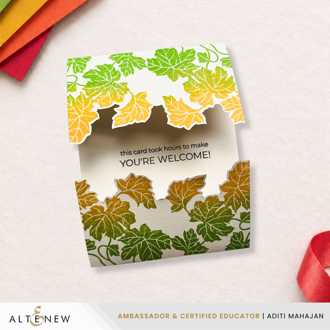 Altenew Craft Your Life Project Kit Expressive Flora and Add-on Die Set you're welcome card