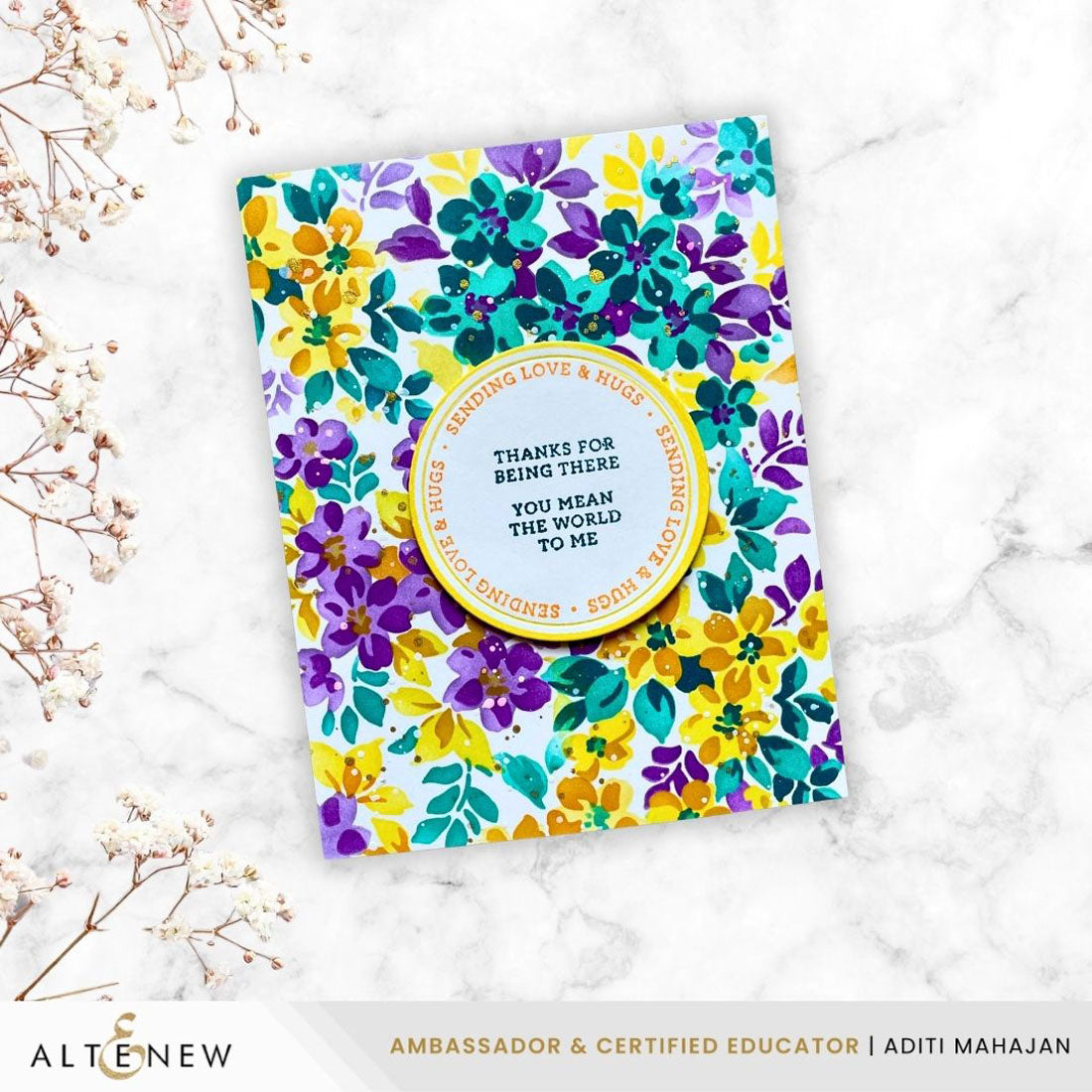 Altenew Craft Your Life Project Kit Frozen Moments alt11243bn purple flowers