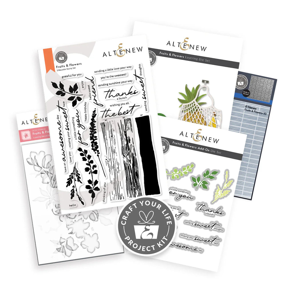 Altenew Craft Your Life Project Kit Fruits and Flowers and Add-On Die Set