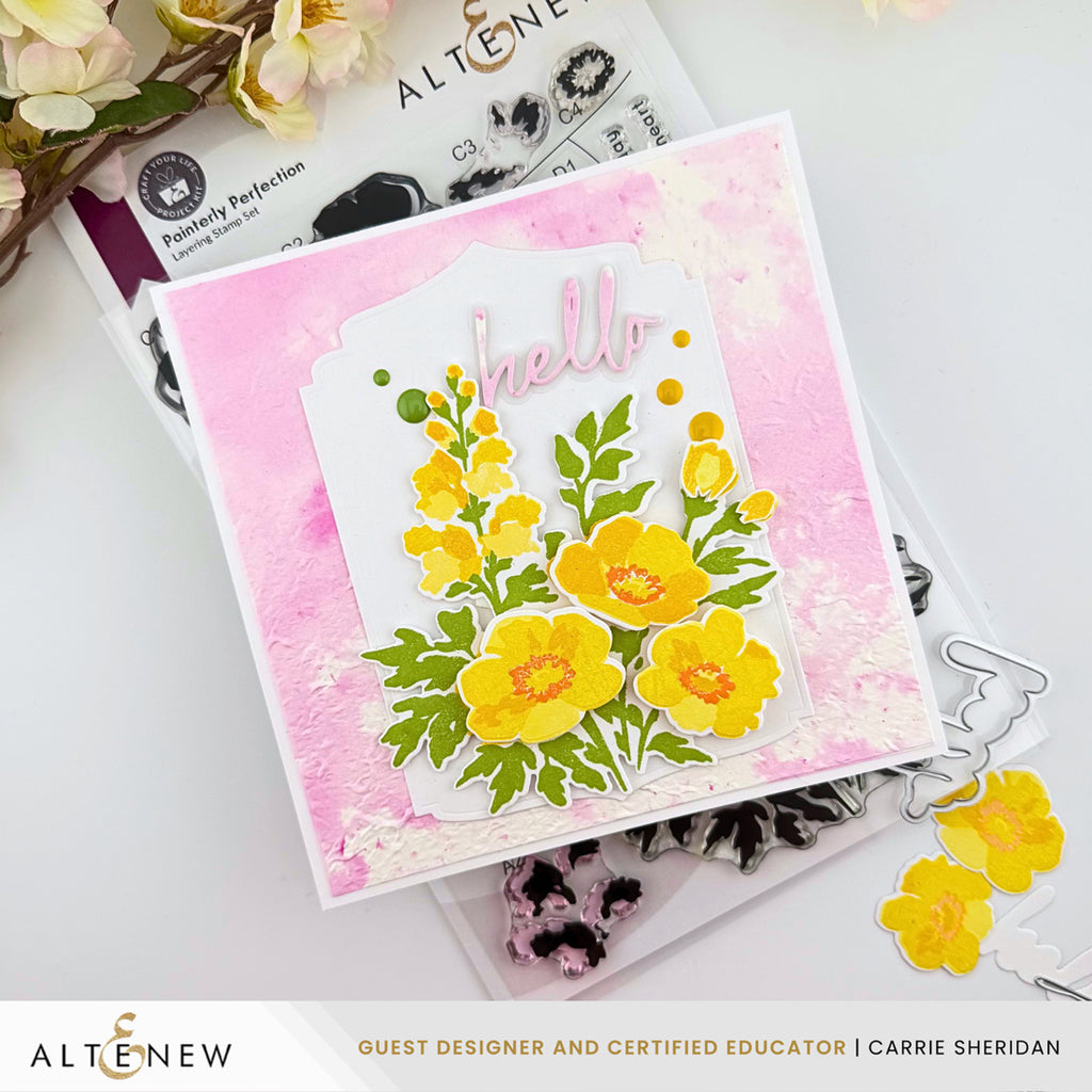 Altenew Craft Your Life Project Kit Painterly Perfection Set alt11514bn hello yellow flowers card