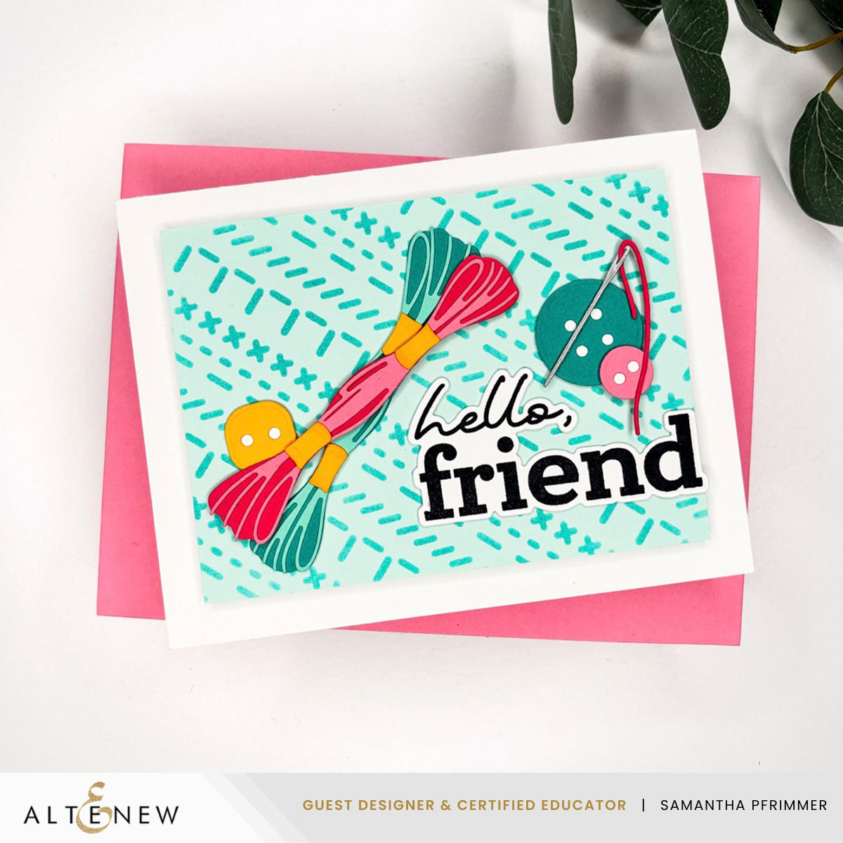 Altenew Craft Your Life Project Kit Stitched With Love Add-On Dies alt11212 needle and thread