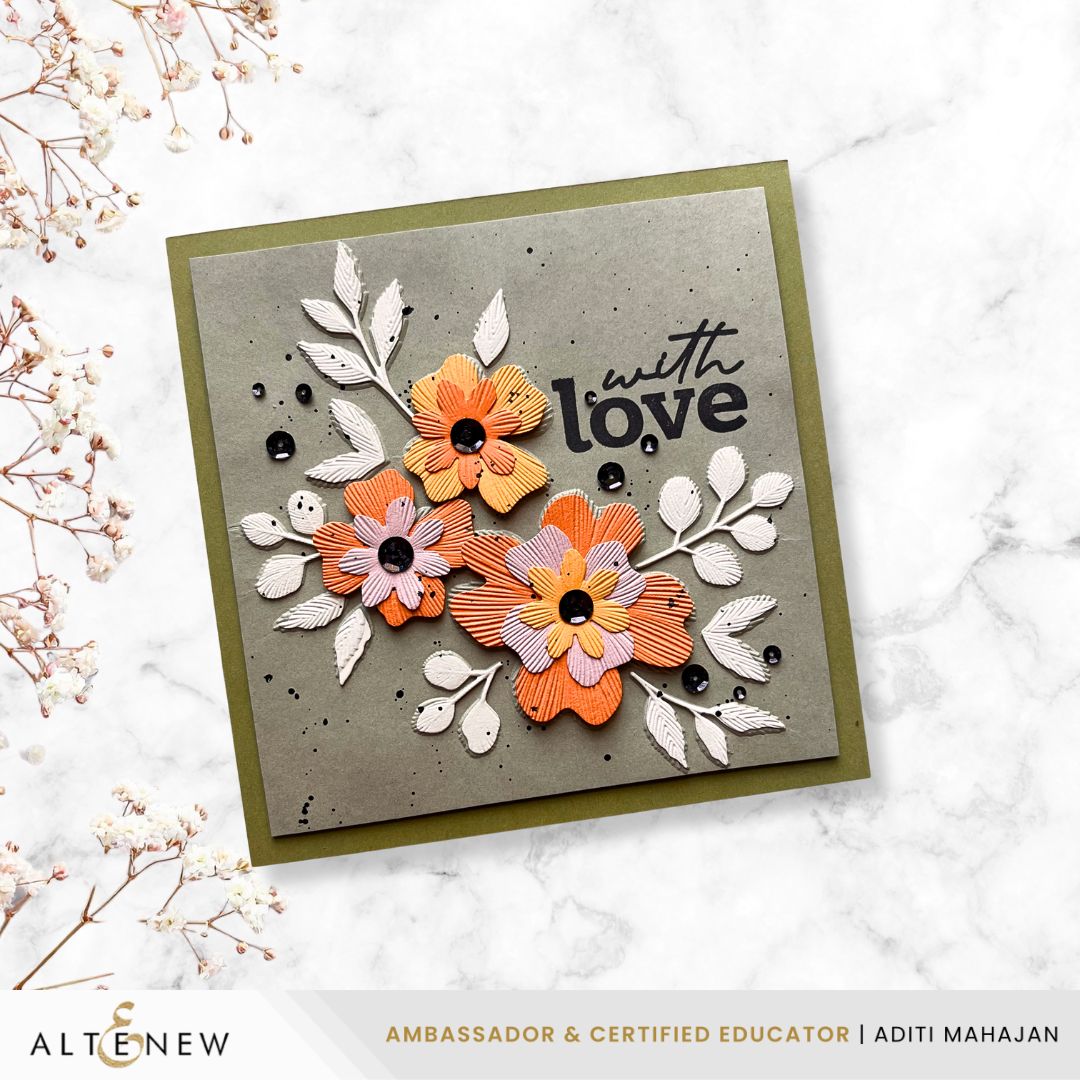 Altenew Craft Your Life Project Kit Stitched With Love and Add-On Die Set flowers