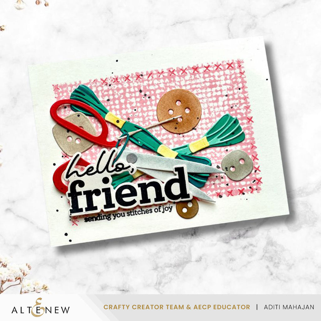 Altenew Craft Your Life Project Kit Stitched With Love and Add-On Die Set hello