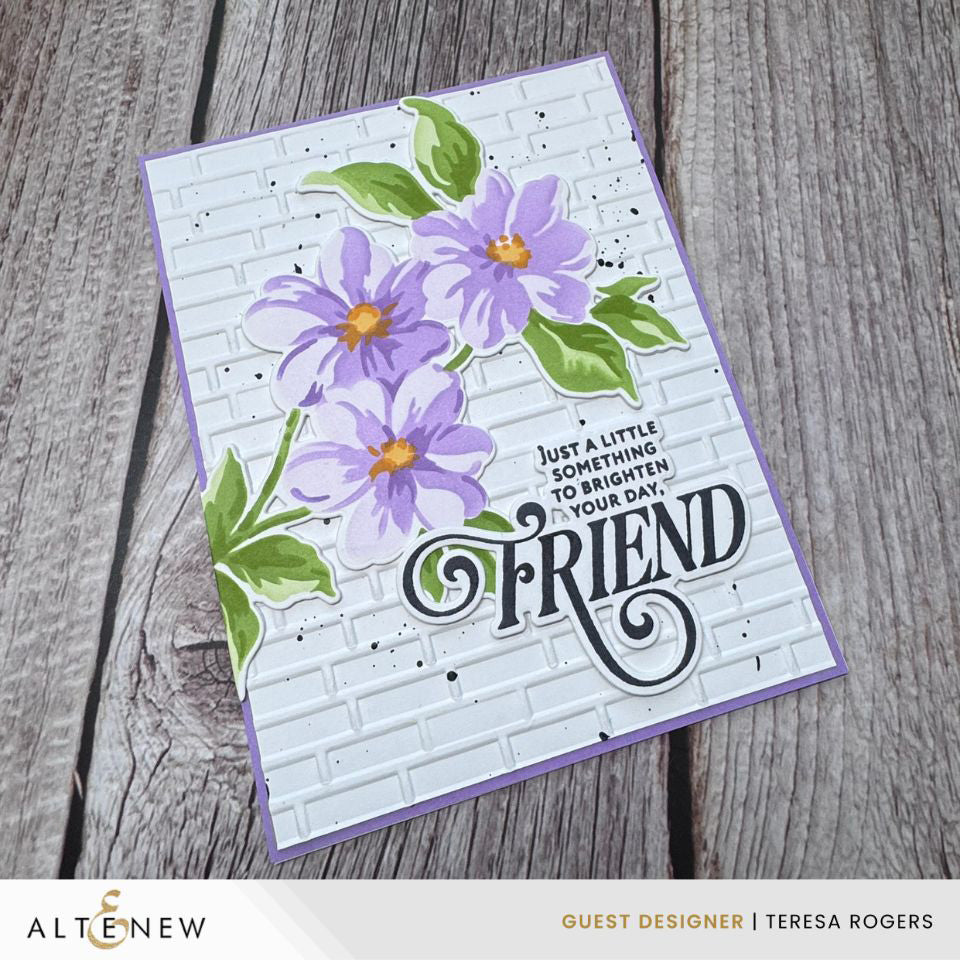 Altenew Craft Your Life Project Kit The Afternoon Spread Add-on Dies alt11566 purple flowers card