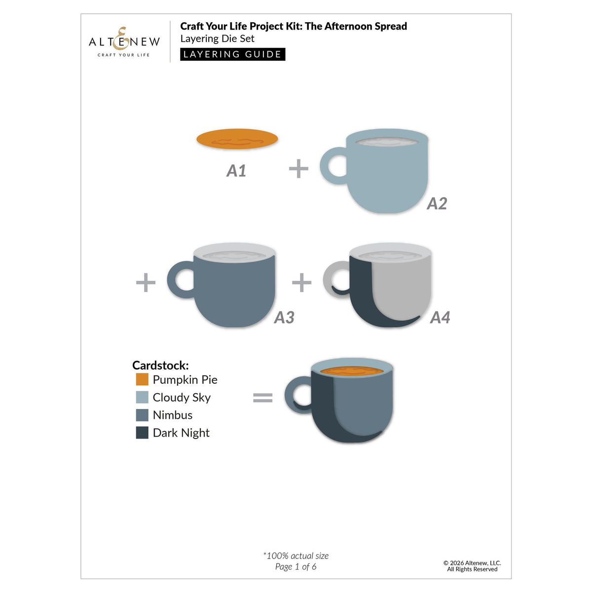 Altenew Craft Your Life Project Kit The Afternoon and Add-on Die Set layering guide 1