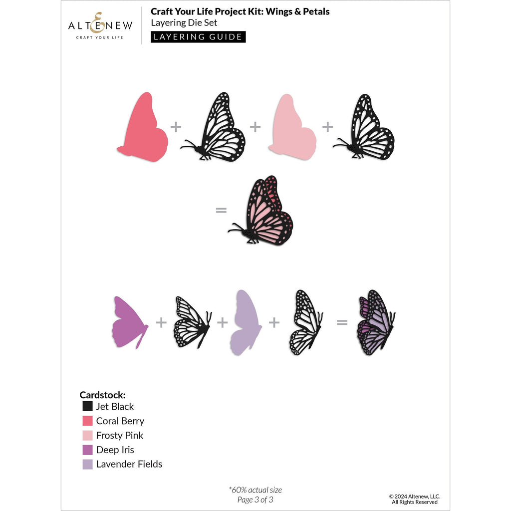 Altenew Craft Your Life Project Kit Wings and Petals alt10572bn layering guide