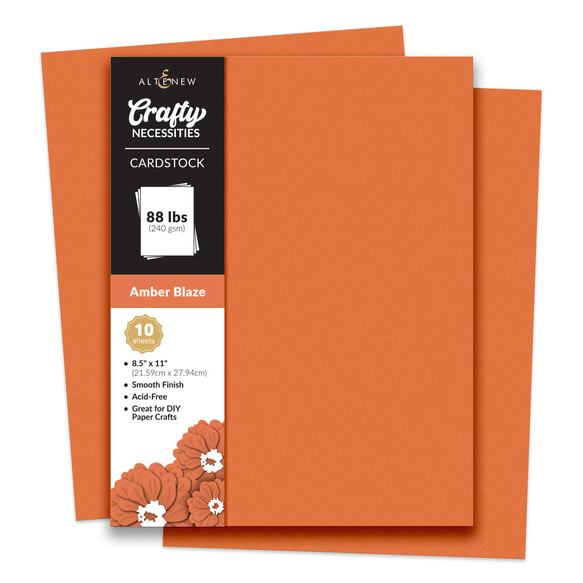 Altenew Crafty Necessities Amber Blaze Cardstock 10 Sheet Pack alt11176