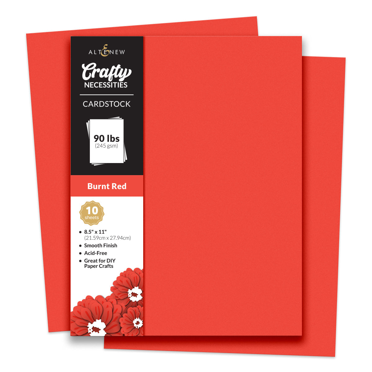 Altenew Crafty Necessities Burnt Red Cardstock 10 Sheet Pack alt8955