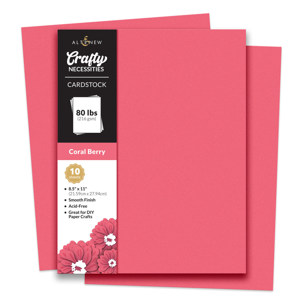 Altenew Crafty Necessities Coral Berry Cardstock 10 Sheet Pack alt8996