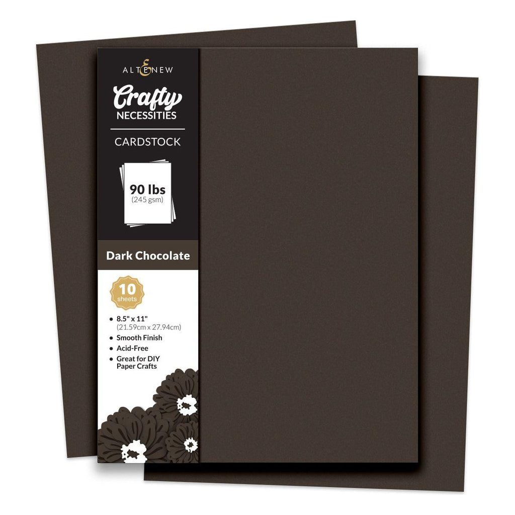 Altenew Crafty Necessities Dark Chocolate Cardstock 10 Sheet Pack alt10275