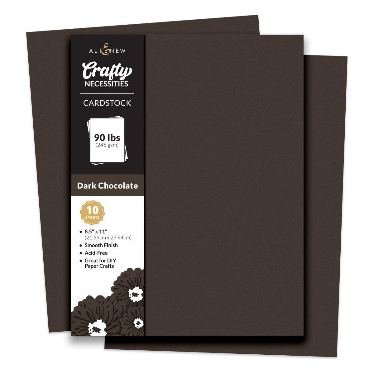 Altenew Crafty Necessities Dark Chocolate Cardstock 10 Sheet Pack alt10275