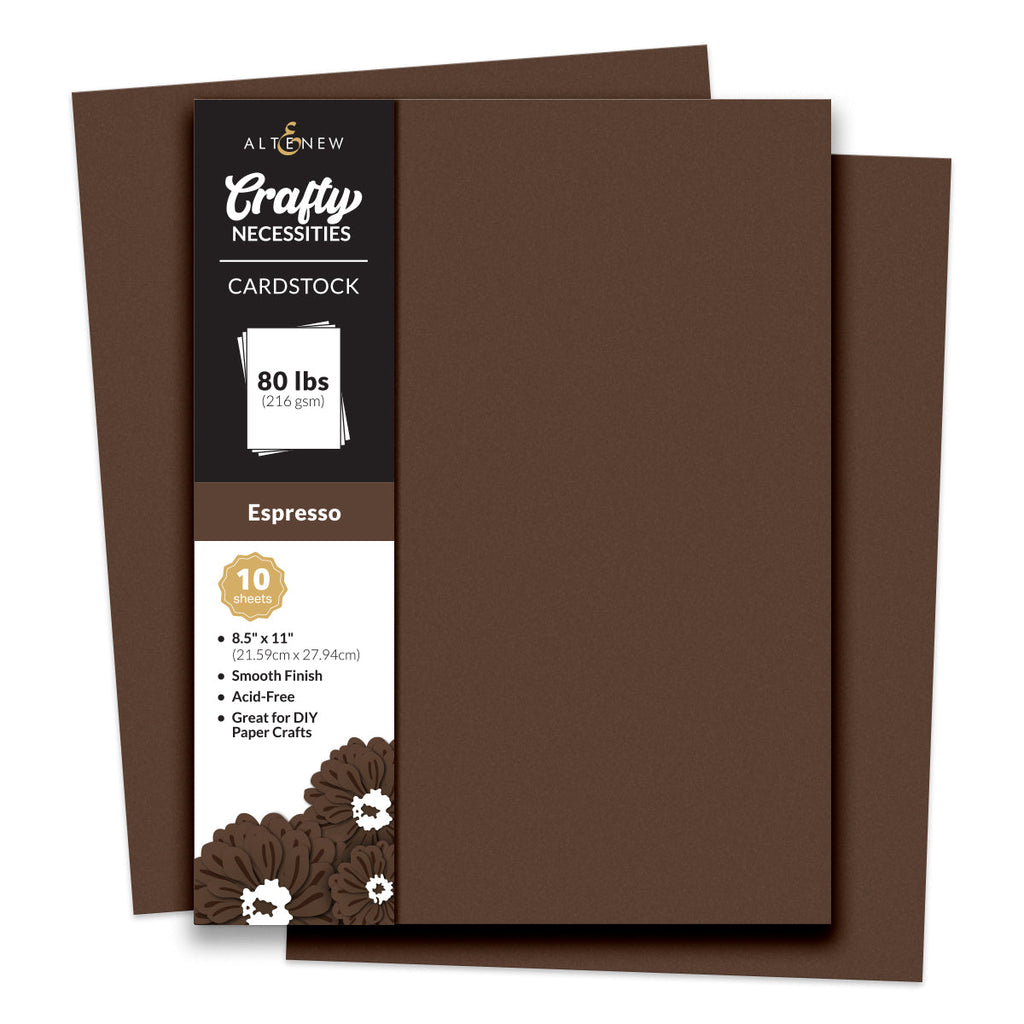 Altenew Crafty Necessities Espresso Cardstock 10 Sheet Pack alt10259