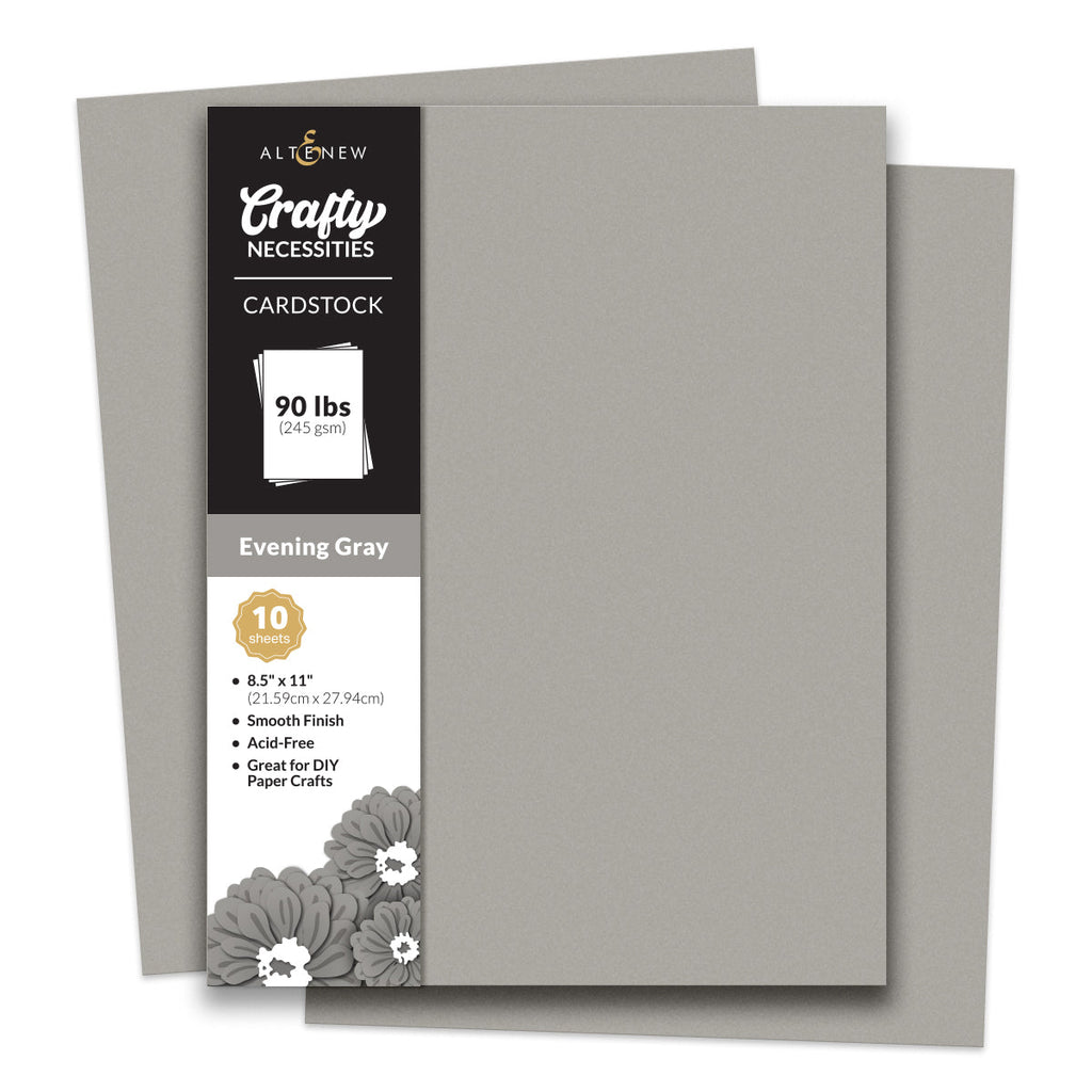 Altenew Crafty Necessities Evening Gray Cardstock 10 Sheet Pack alt10271