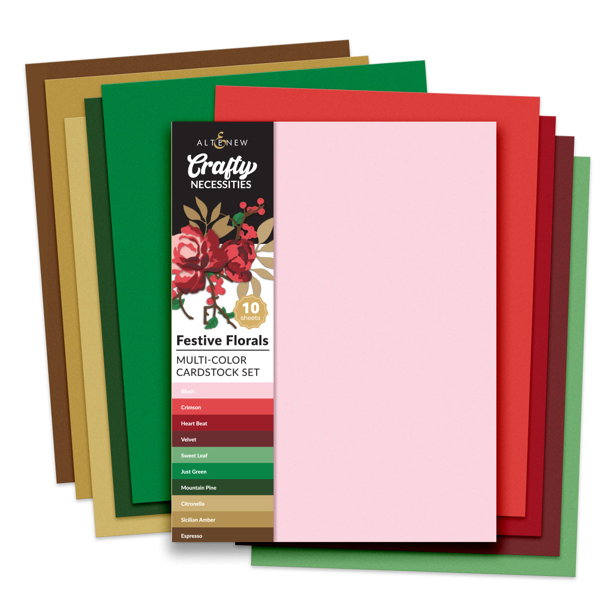 Altenew Crafty Necessities Festive Florals Multi-Color Cardstock Pack alt11148