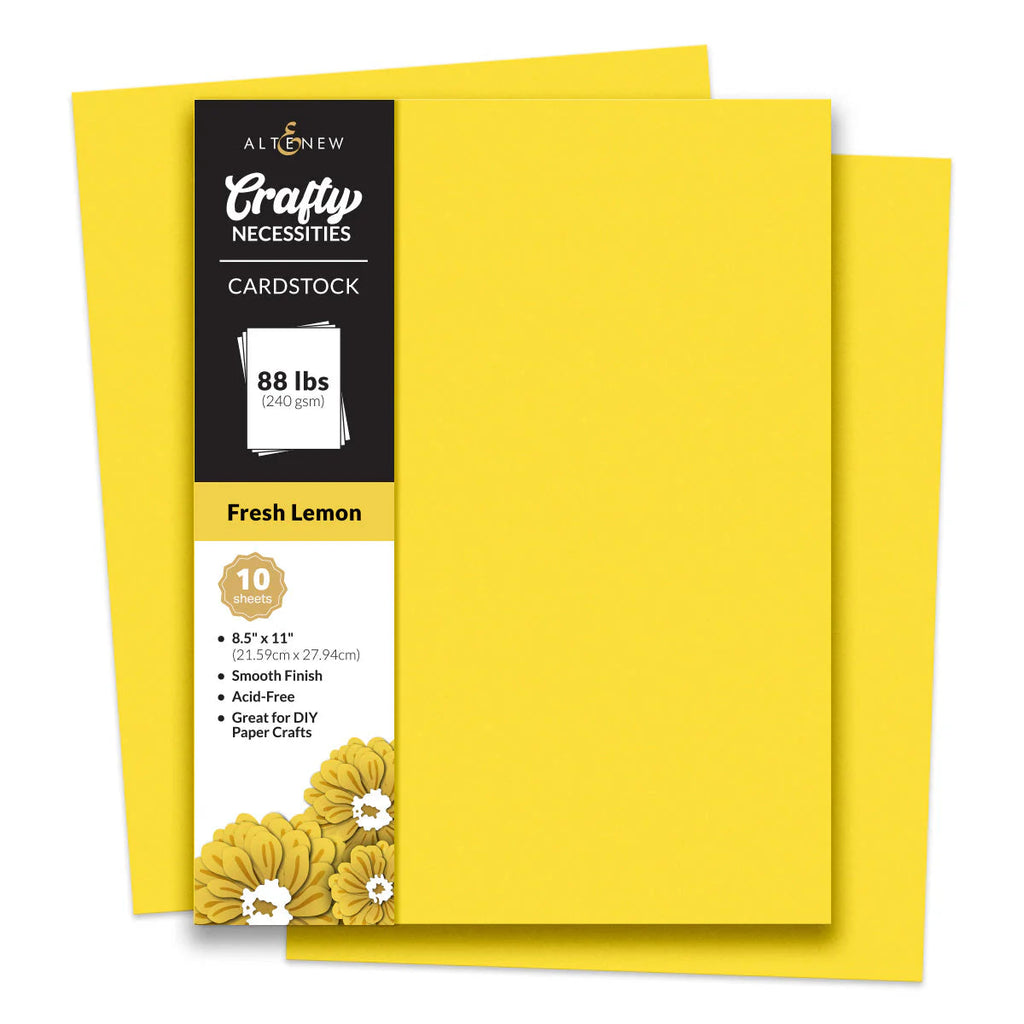Altenew Crafty Necessities Fresh Lemon Cardstock 10 Sheet Pack alt8957