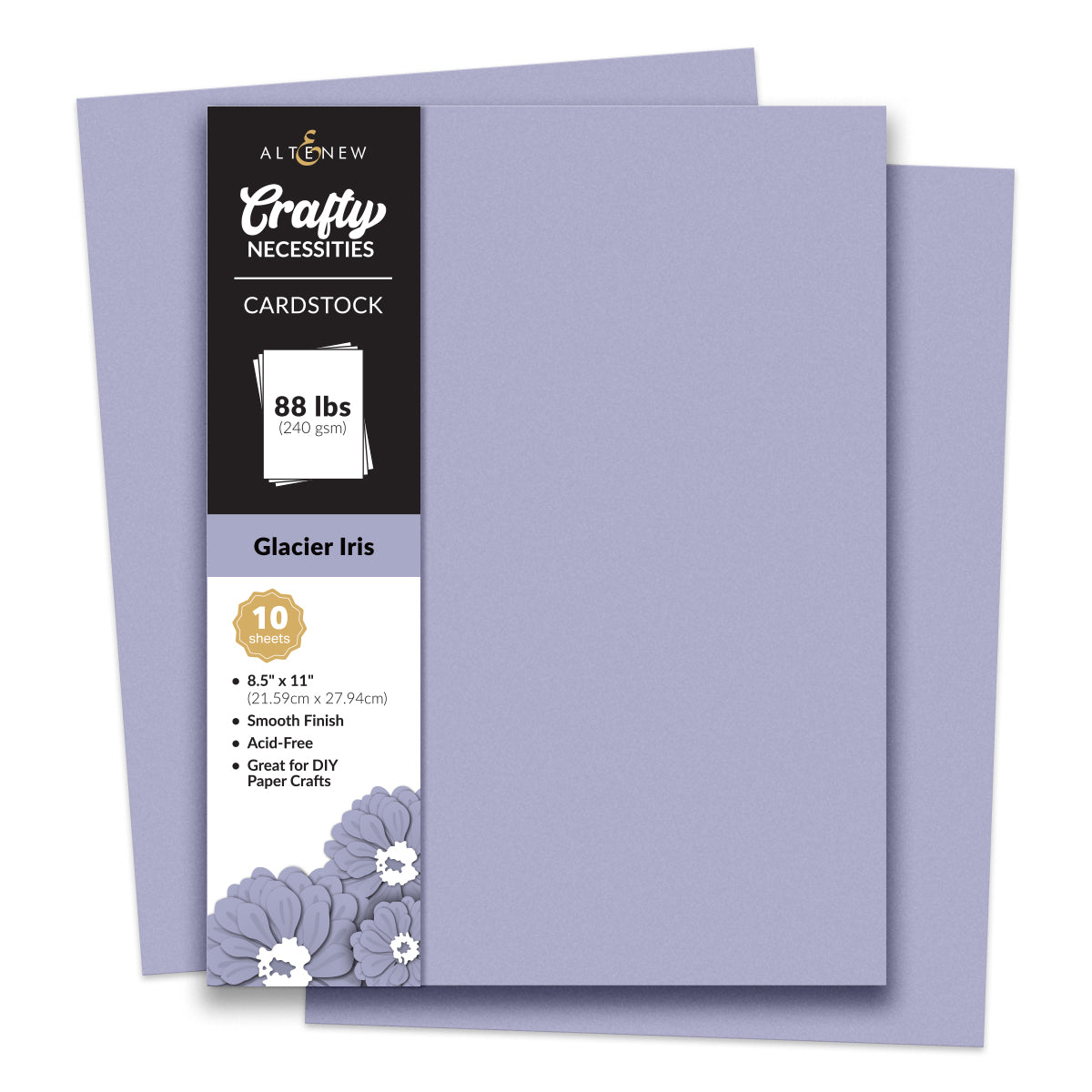 Altenew Crafty Necessities Glacier Iris Cardstock 10 Sheet Pack alt11179