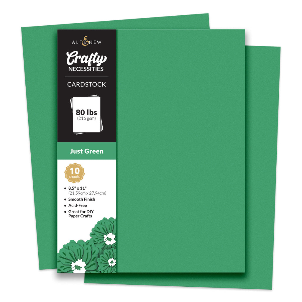 Altenew Crafty Necessities Just Green Cardstock 10 Sheet Pack alt8984