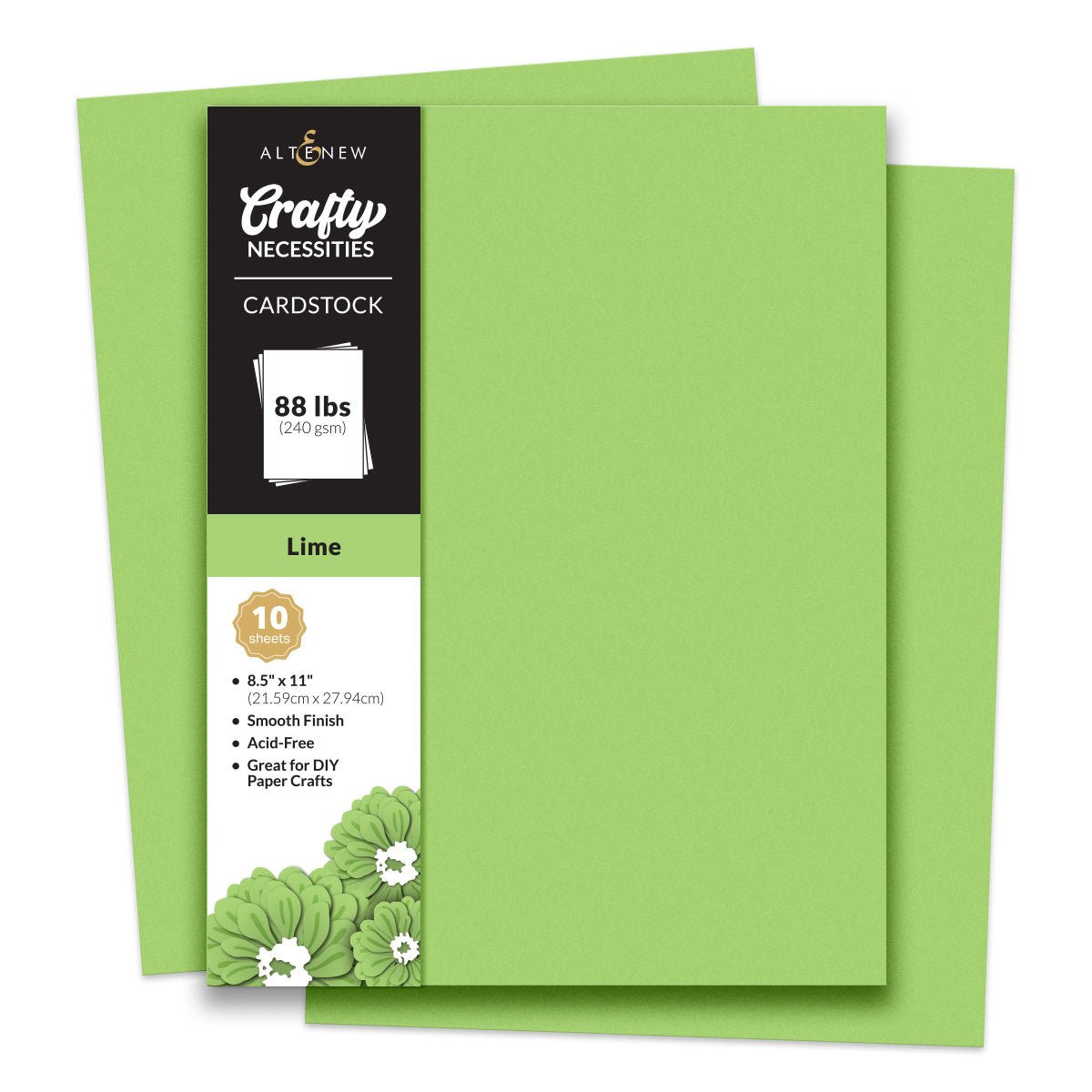 Altenew Crafty Necessities Lime Cardstock 10 Sheet Pack alt10279