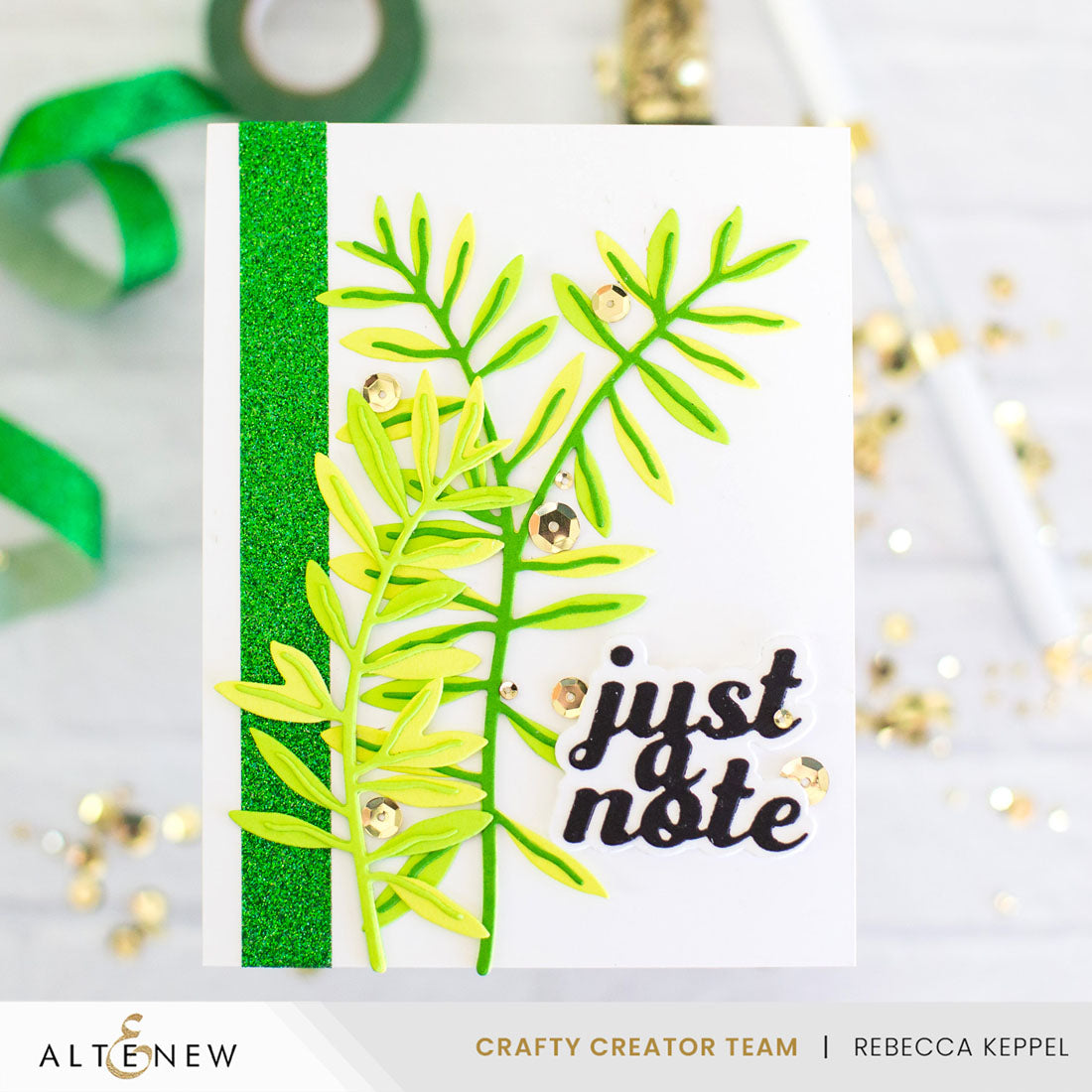 Altenew Crafty Necessities Lime Cardstock 10 Sheet Pack alt10279 leaves